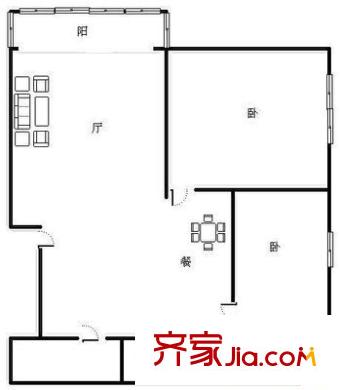 甘露西园 2室 户型图