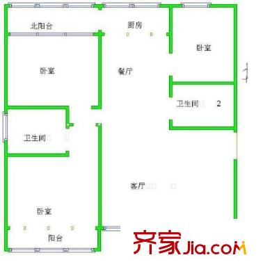 甘露西园 3室 户型图