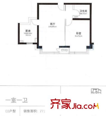 凤凰城一期 1室 户型图