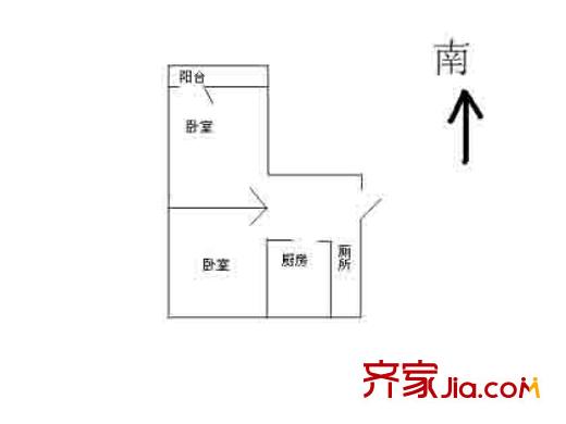 右安门西街户型图户型图 2室1厅1卫1厨