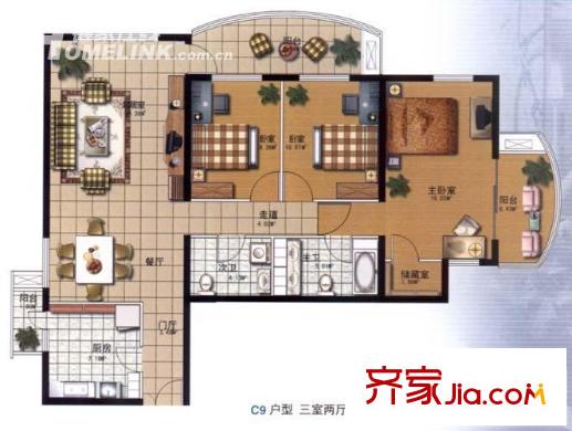 莲竹花园 0室 户型图