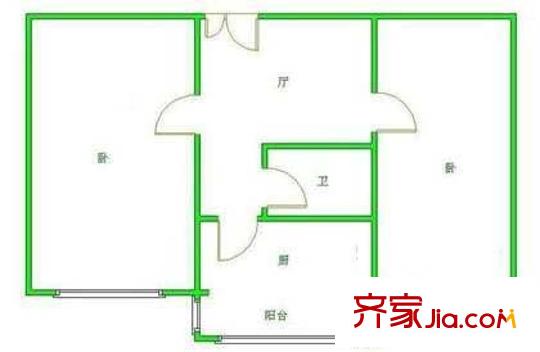 劲松七区户型图户型图 2室1厅1卫1厨