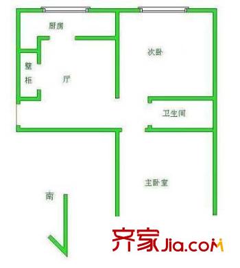 劲松七区户型图户型图 2室1厅1卫1厨
