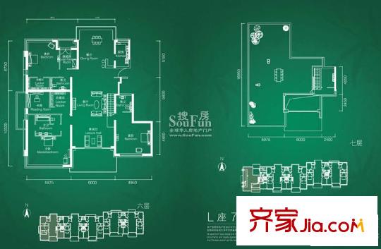 置地公馆户型图L706户型 3室3厅3卫1厨