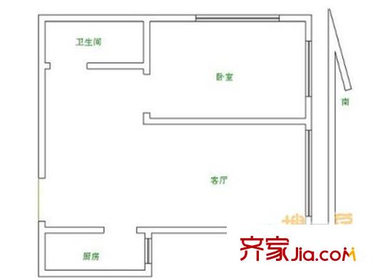 广安门小区户型图户型图 1室1厅1卫1厨