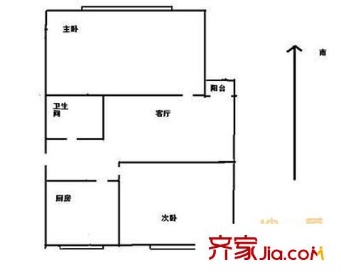 广安门小区户型图户型图 2室1厅1卫1厨