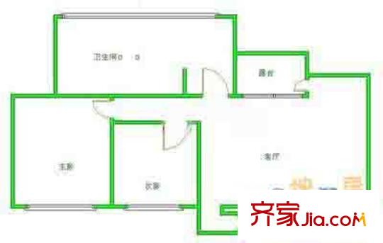 广安门小区户型图户型图 2室1厅1卫1厨