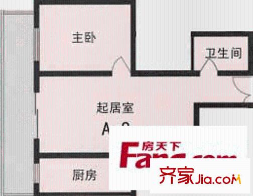 德胜世嘉户型图A-8型 1室1厅1卫1厨