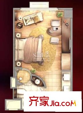 复地国际公寓户型图悠仕ROOM户型图 1室1卫