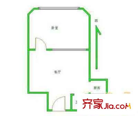 三庙大院户型图户型图 1室1厅1卫1厨