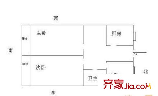 双井东院户型图户型图 3室1厅1卫1厨
