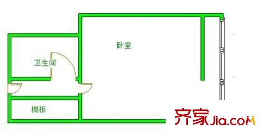 青春无限户型图户型图 1室1卫1厨