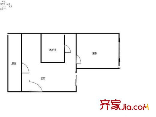 畅柳园 1室 户型图
