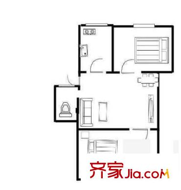 万寿路西街5号院户型图户型图 2室1厅1卫1厨