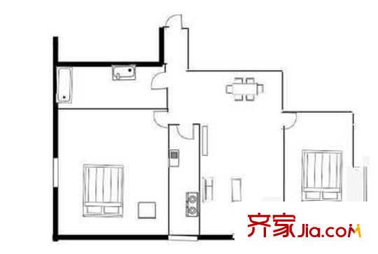 万寿路西街5号院户型图户型图 2室2厅1卫1厨