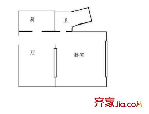 右安门西街 1室 户型图