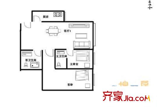 莲竹花园 0室 户型图