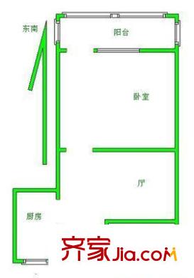 大山子南里户型图户型图 1室1厅1卫1厨