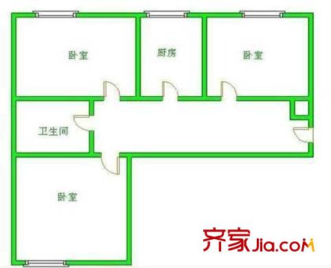 劲松七区户型图户型图 3室1厅1卫1厨