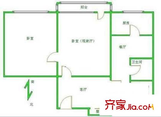 劲松七区户型图户型图 2室2厅1卫1厨