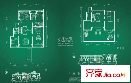 置地公馆户型图L103户型 3室3厅3卫1厨