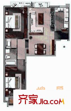遠(yuǎn)雄大觀戶型圖05兩居戶型 2室2廳1衛(wèi)1廚