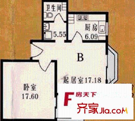 日月东华户型图户型图 1室1厅1卫1厨