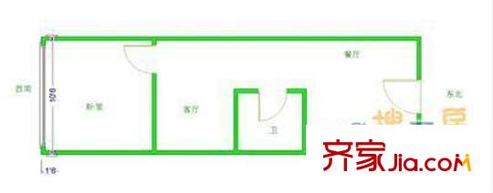 广安门小区户型图户型图 1室2厅1卫1厨