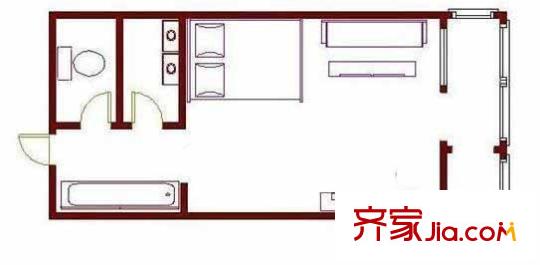 青春无限户型图户型图 1室1厅1卫1厨