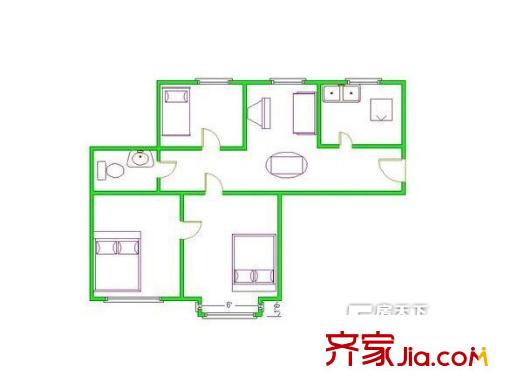 畅柳园户型图户型图 4室1厅1卫1厨