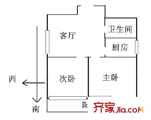 畅柳园 2室 户型图