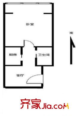 月坛西街东里 1室 户型图