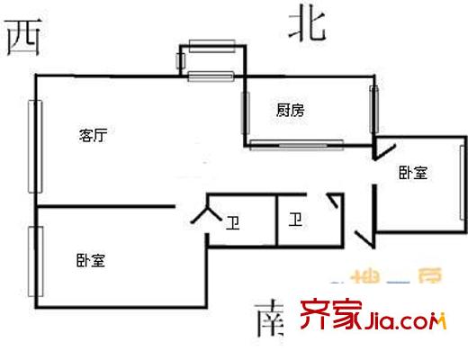 宣兴大厦 2室 户型图