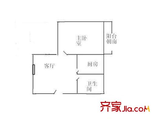 呼家楼北街户型图户型图 1室1厅1卫1厨