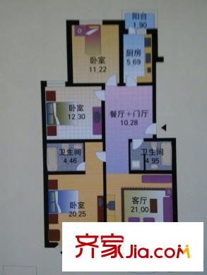 颐阳山水居 3室 户型图