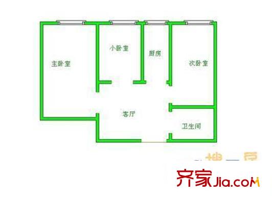 大山子南里户型图户型图 3室1厅1卫1厨