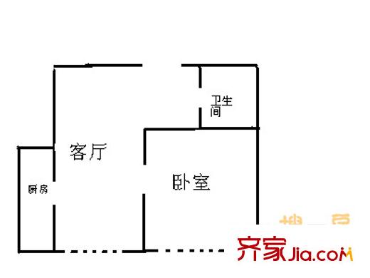 大山子南里户型图户型图 1室1厅1卫1厨