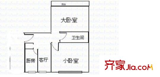 海户西里33号院 2室 户型图
