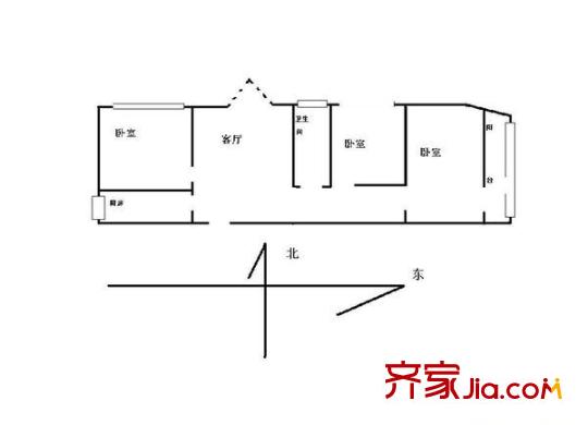 海户西里33号院 3室 户型图