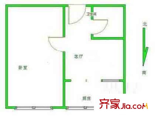 高家寨小区户型图户型图 1室1厅1卫1厨