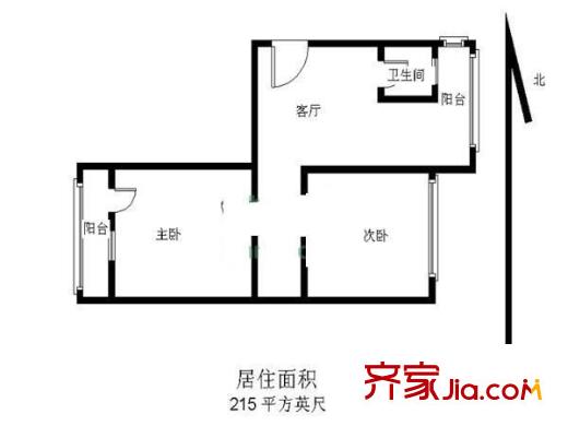 苗圃东里 2室 户型图