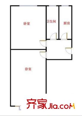 北洼路83号院 2室 户型图
