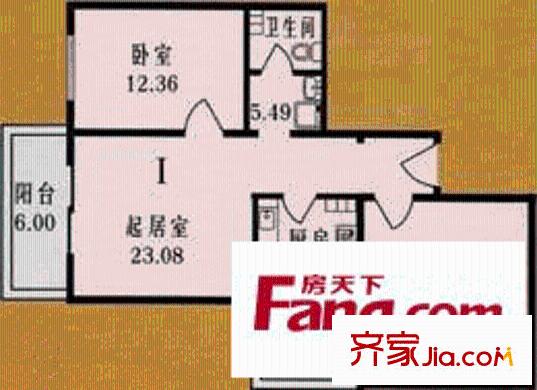 日月东华户型图户型图 2室1厅1卫1厨