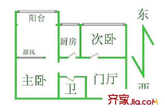 安外大街 2室 户型图