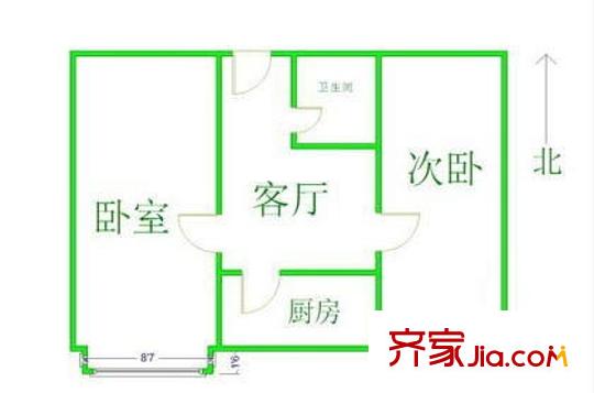 新海苑户型图户型图 2室1厅1卫1厨