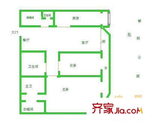 伯宁花园户型图户型图 3室2厅3卫1厨