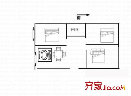 西三环北路82号院户型图户型图 3室1厅1卫1厨