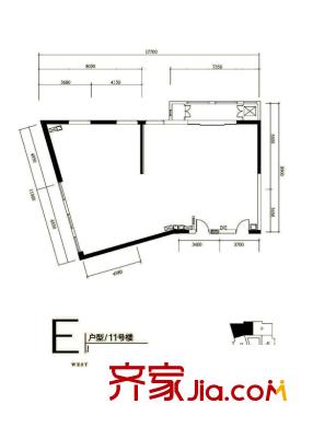 红山世家户型图11#E户型(售罄) 3室2厅3卫1厨