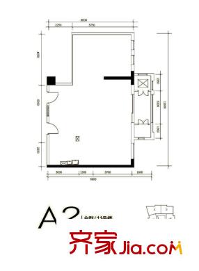 红山世家户型图11#A2户型(售罄) 2室2厅2卫1厨