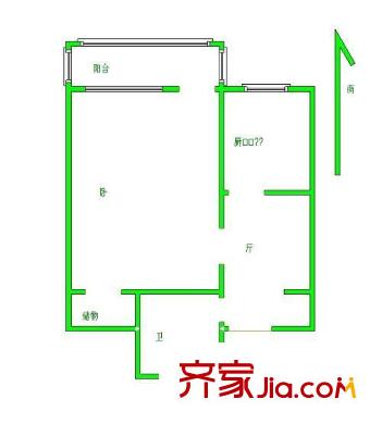 西三环北路82号院户型图户型图 1室1厅1卫1厨